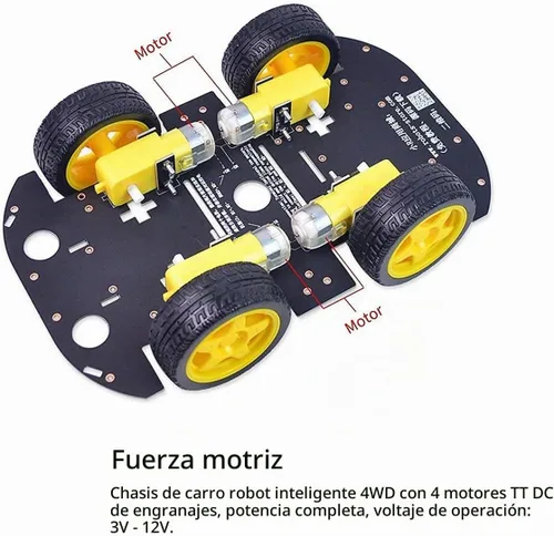 Vista 7 de Robot Chassis 4WD Robot Car Smart Chassis Kit con 4 TT Motor para Arduino/Raspberry Pi/Jetson Nano, Smart Robotic Car Chassis DIY Kit de aprendizaje