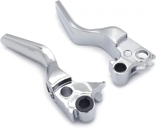 Vista 6 de Palancas de embrague de freno cortas cromadas compatibles con H-D 96-03 XL/96-07 Dyna Touring FLHR