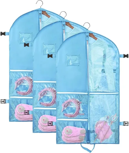 Vista 22 de Bolsa de ropa para disfraces de baile, bolsas de ropa de 40 pulgadas para bailarines para colgar ropa y almacenamiento de viajes, bolsas de recital