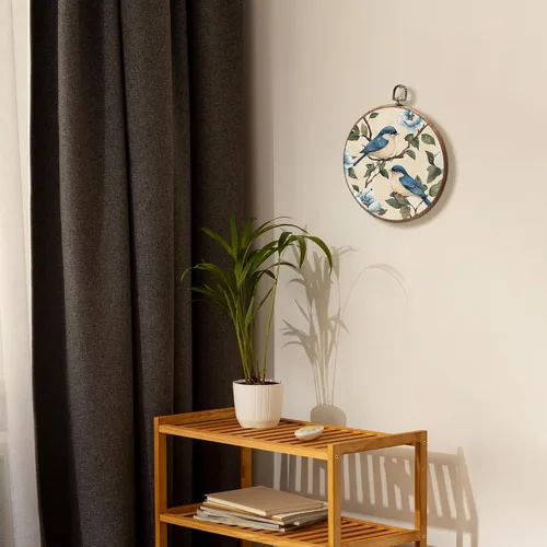 Vista 6 de KSDUT Arte de Pared con Pájaros - Chinoiserie Neutral Arte de Pared Moderno de Mediados de Siglo Marco de Lienzo Colgante Impresiones, Paisaje
