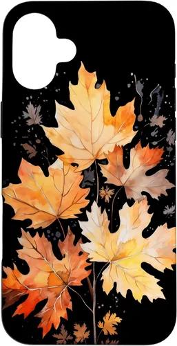 Vista 22 de iPhone 16 Autumn Leaves Watercolor Art Fall Season Thanksgiving Case