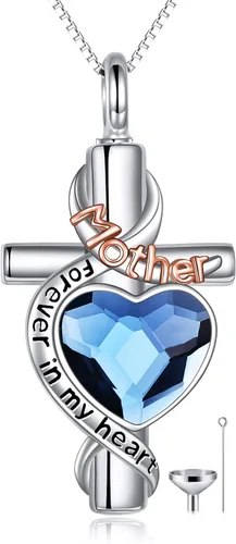 Vista 20 de WINNICACA 925 Sterling Silver Urn Necklaces for Ashes of Loved Ones A01-Tortuga marina-Oro blanco
