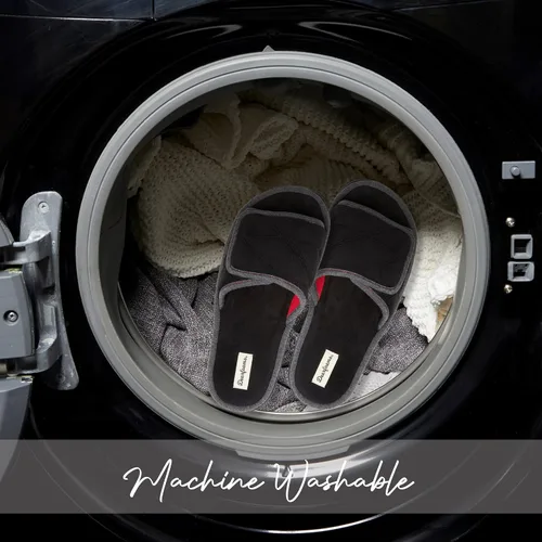 Vista 2 de Dearfoams Pantuflas de rizo de espuma viscoelástica ajustables para hombre y exterior