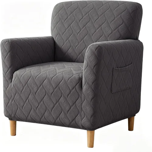 Vista 35 de LiveGo - Funda elástica para sillón de mediados de siglo moderno de 1 pieza, fundas de acento de jacquard para silla con brazos, fundas impermeables
