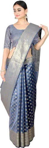 Vista 10 de Chandrakala Banarasi - Sari para mujer con blusa sin costura (1105)