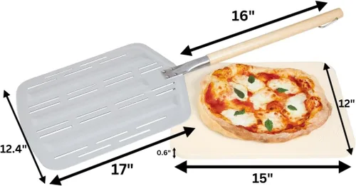 Vista 5 de Hans Grill Pizza Stone PRO XL, piedra rectangular para hornear con cáscara