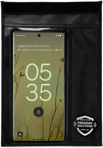 Vista 4 de Negocio veterano: transparente Faraday RFID bloqueo tableta/teléfono celular Faraday caso WiFi, Bluetooth, funda de bloqueo celular - confianza