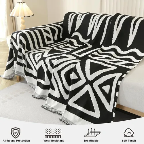 Vista 2 de OstepDecor Funda bohemia para sofá modular de 2 piezas, funda de sofá en forma de L, funda de sofá de felpilla lavable para perros, manta funda