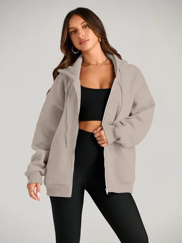 Vista 3 de EFAN lindas sudaderas con capucha para chica adolescente, chaqueta extragrande para el otoño, informales estilo año 2000 (Y2K), con cordón