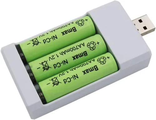 Vista 5 de Adaptador de cargador de batería de 3 Solts, cargador de batería recargable con enchufe USB, para baterías universales Aa/AAA