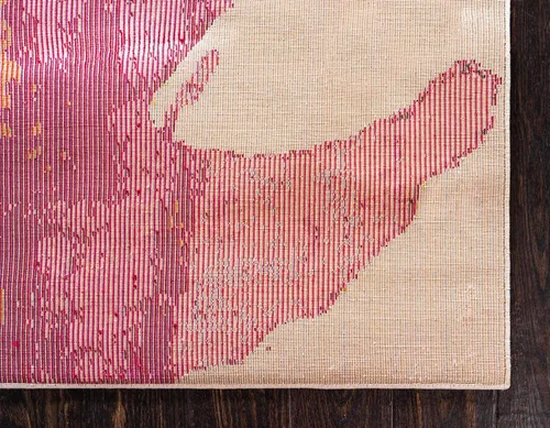 Vista 9 de Tapete abstracto Unique Loom, colección Estrella, moderno, multiárea, Polipropileno, Beige, Oro