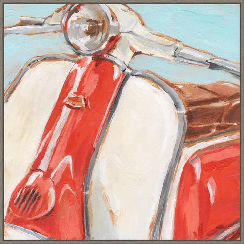Vista 14 de Amanti Art Framed Canvas Wall Art 16x16 Retro Scooter II by Ethan Harper, Framed Wall Art Canvas, Transportation Artwork, Traditional Decor, Small