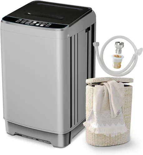 Vista 9 de Lavadora portátil de 17.7 libras, lavadora compacta completamente automática para apartamento, 10 programas de lavado, pequeña lavadora portátil