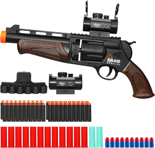 Vista 7 de Pistola de Juguete Luminosa con Efectos de Sonido y Pantalla Deslizante Giratoria, Pistolas de Juguete para Niños de 3 4 5 6 7 Años para Juego