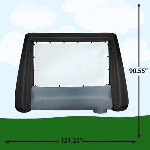 Vista 3 de Gemmy Pantalla de cine inflable, negro/gris/blanco