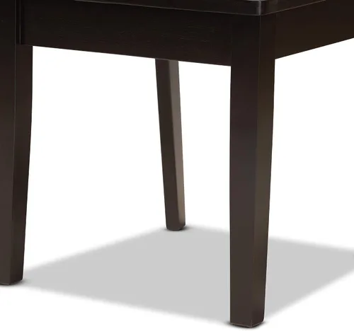 Vista 7 de Baxton Studio Caron - Juego de sillas de comedor (2 piezas, madera con acabado marrón oscuro de transición)