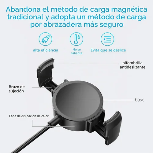 Vista 5 de Cargador de reloj Galaxy, compatible con Samsung Watch 8/8 Classic/7/7 Ultra/6/6 Classic/5 Pro/5/4/4 Classic/3 Active2/1, cable de carga Galaxy