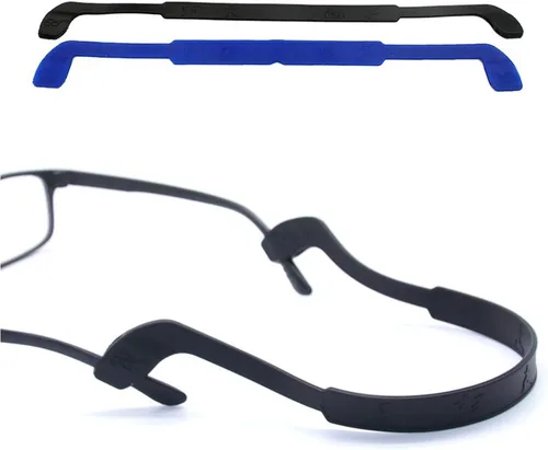 Vista 9 de SAIGO Correa antideslizante de silicona para gafas, retenedores de gafas deportivos, elástico, suave, para hombres y mujeres, 2 unidades, negro, 9.8