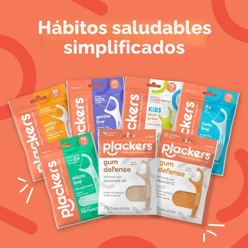 Vista 8 de Plackers Micro Mint - Púas de hilo dental con estuche de viaje, 12 unidades (el color puede variar) Tuffloss sin PTFE, se adapta a dientes