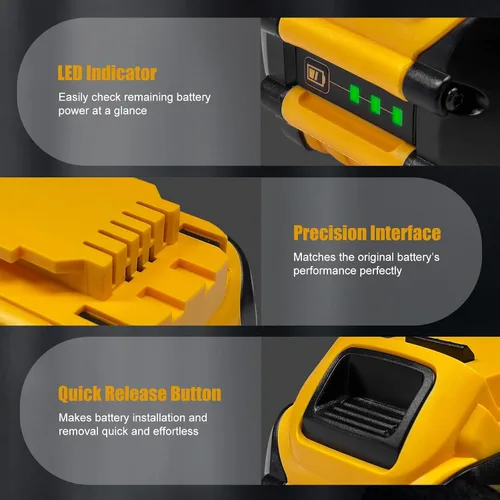 Vista 3 de CAFU Paquete de 1 batería de repuesto de 12 Ah para baterías Dewalt Flex de 20 V/60 V Max compatibles con DCB606 DCB609 DCB612 DCB615 DCB206 DCB207