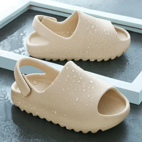 Vista 2 de ZVC Sandalias de verano para niños y niñas, sandalias de playa con correa de velcro, antideslizantes, para el agua, para interiores y exteriores
