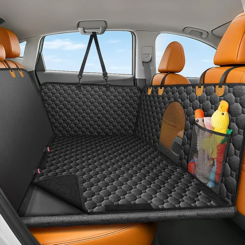 Vista 11 de Mancro Funda de asiento de automóvil para perro para asiento trasero, 2026 mejorada 600D, resistente, impermeable y resistente a los arañazos