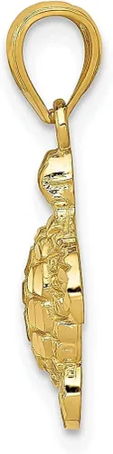 Vista 2 de Collar con colgante de tortuga marina de oro amarillo de 14 quilates con corte de diamante, colgante de pez vida, anfibio, reptil, joyería fina