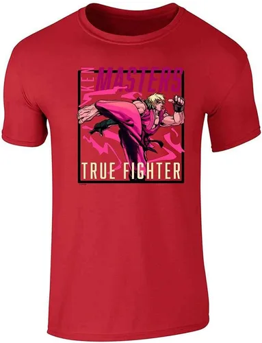 Vista 11 de Pop Threads Ken Masters Street Fighter - Camiseta gráfica de Street Warrior Gamer Sstee Negro