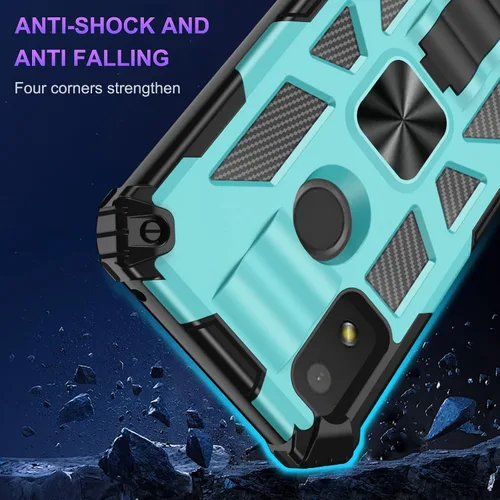 Vista 3 de Funda para teléfono Cricket Debut Smart, Cricket Debut Smart 2022 con protector de pantalla, soporte de anillo para montaje magnético en automóvil