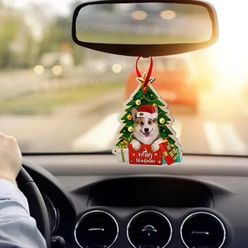 Vista 6 de Corgi - Adornos para árbol de Navidad, adorno de aluminio para árbol de Navidad de Corgi (no 3D), decoración de Navidad 2023 para amantes de Corgi
