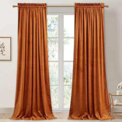 Vista 56 de StangH Cortinas de terciopelo rojo de 42 x 84 pulgadas de lujo, con aislamiento térmico, divisores de habitación, decoración navideña del hogar