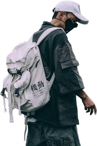Vista 7 de Niepce Inc Japanese Techwear Streetwear Slim Daypack Mochila (negro)