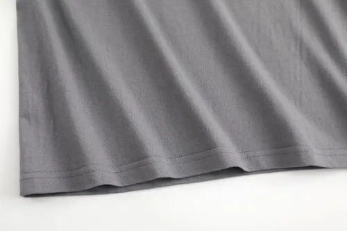 Vista 6 de Maydear Camiseta básica de algodón de manga corta con cuello redondo casual liso para hombre y mujer, camiseta esencial para uso diario Gris