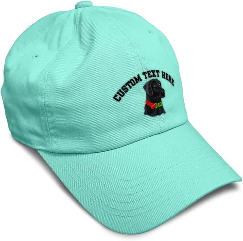 Vista 44 de Gorra de béisbol suave negra con cabeza de laboratorio bordada para perros, sarga de laboratorio negra, de algodón, con mosca de dragón, sombreros