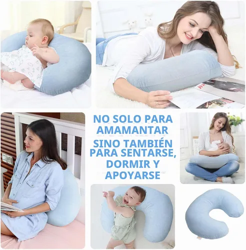 Vista 7 de LAT - Almohada de lactancia impermeable para lactancia, funda extraíble impermeable, almohadas ergonómicas para lactancia materna para bebés niños