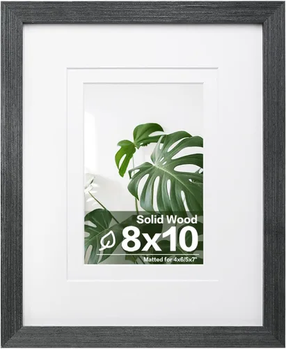Vista 256 de Egofine - Portarretratos de 4 x 6 pulgadas, de madera maciza con plexiglás, para fotos de 3.5 x 5 con paspartú o de 4 x 6 sin paspartú, para colocar