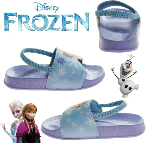 Vista 5 de Disney Minnie Mouse, Encanto, Mickey, Lightning McQueen, Frozen Elsa Anna Girl - Sandalias de verano para niños con correa trasera para la playa