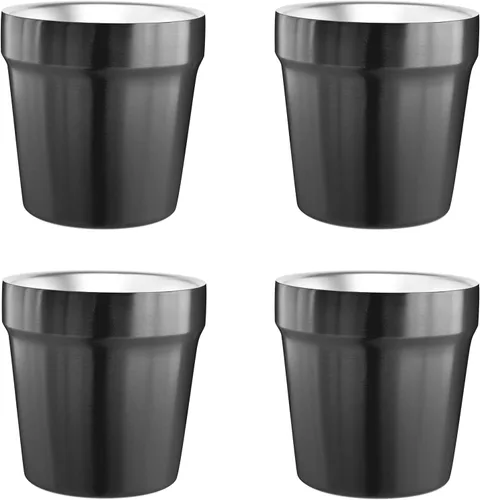 Vista 12 de Youda Vasos aislados de acero inoxidable de doble pared (juego de 2) apilables, taza de café/taza de té/vasos de cerveza enfriadores, ideales