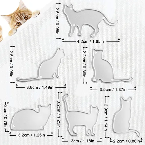 Vista 2 de OOTSR - Juego de 6 troqueles de corte de metal para gatos, diseño de gato, de acero al carbono, para álbumes de fotos, decoración de tarjetas