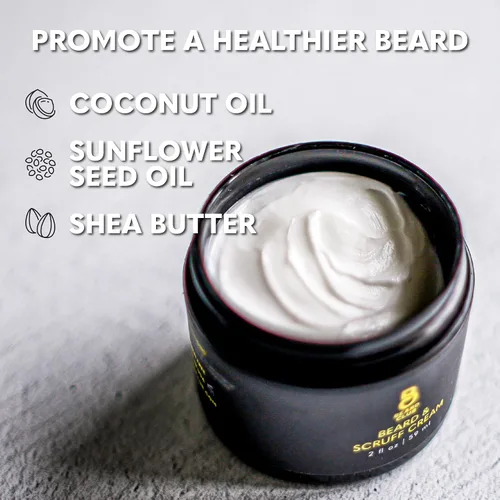 Vista 2 de The Beard Club Crema para Barba de Biotina - Mantequilla de Karité Hidratante y Humectante para un Vello Facial y Piel Más Saludables