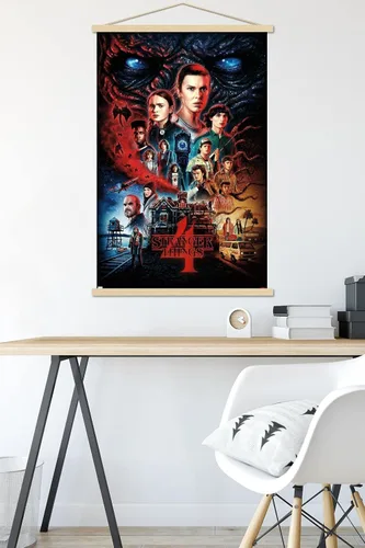 Vista 5 de Trends International Netflix Stranger Things: Season 4 - Póster de pared de una hoja, 22.375 x 34 pulgadas, paquete de impresión premium y colgador