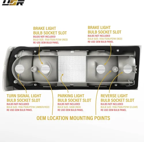 Vista 7 de USR Pre Face 84-86 E30 EURO OE Style Lente Clara Esmerilada Luz Trasera Set de Lámpara Trasera (Izquierda + Derecha) Compatible con 1984-1986 BMW