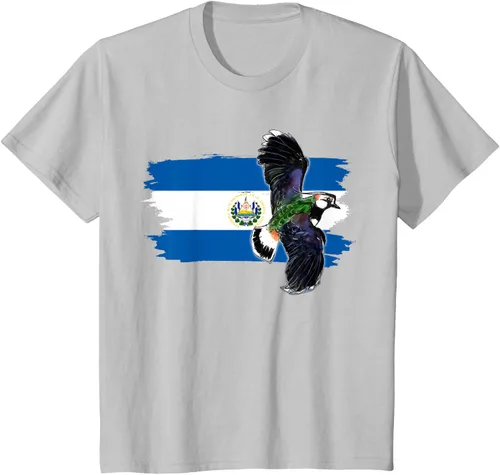 Vista 27 de Camiseta con la bandera de El Salvador, mapa de El Salvador, camiseta de Salvador para mujer, Negro