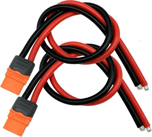 Vista 10 de 2 unidades Amass XT60E-M - Conector de batería macho montable, conector de montaje en panel XT60 con cable de 11.8 in para batería RC Lipo FPV