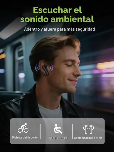 Vista 2 de Auriculares NE94 AI Translation en tiempo real - Traductor de 165 idiomas 9 Negro