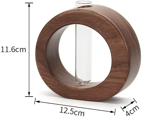 Vista 8 de WONQEXZ Jarrón de mesa, moderno jarrón de propagación de macetas bohemias, macetas de interior para decoración de escritorio, florero de madera