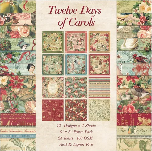 Vista 15 de 24 hojas de 12 diseños de álbumes de recortes, 6 x 6 pulgadas, papel de cartulina para manualidades Decopodge de una sola cara, álbum de recortes
