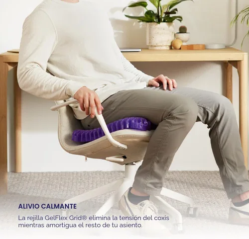 Vista 4 de Almohadón de asiento sin presión The Royal Purple Handles for Car, Office Chair, Stadium - Pressure-Reducing for Hard Seats, Temperature-Neutral