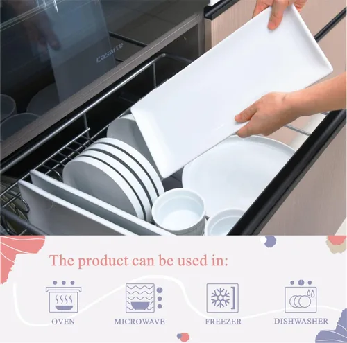 Vista 14 de Miicol Juego de 3 platos de porcelana para servir, bandejas grandes de 14