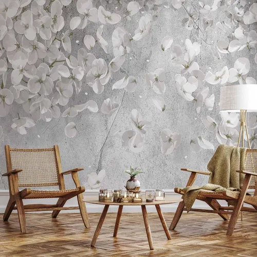 Vista 2 de artgeist Mural de pared Flores Whitee de 79 x 55 pulgadas, papel tapiz no tejido XXL, decoración de pared de vellón, impresión fotográfica, diseño